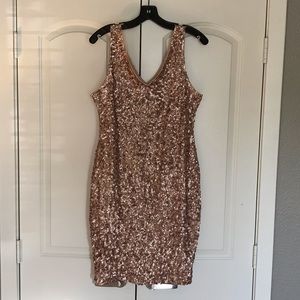 Rose gold sequin dress